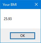 visua basic 2012 BMI calculator