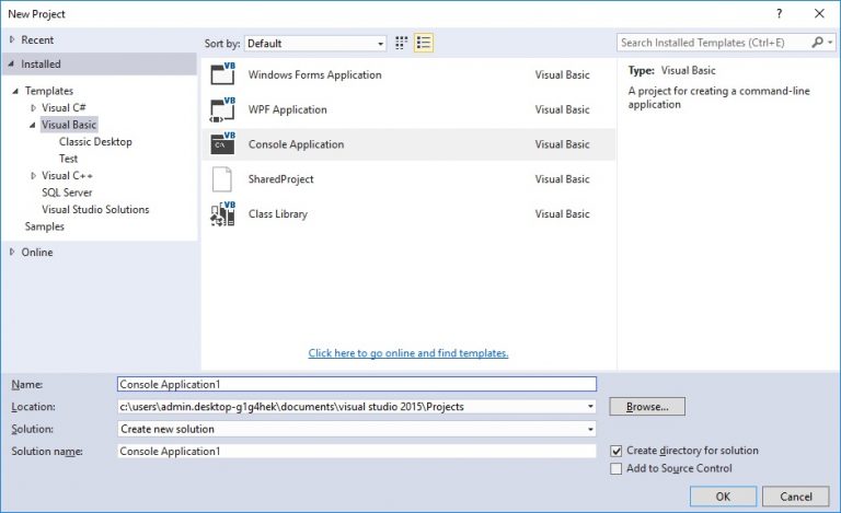 Visual Basic 2015 Console Programming