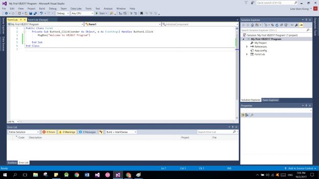 Introduction To Visual Basic 2017 - Visual Basic Tutorial